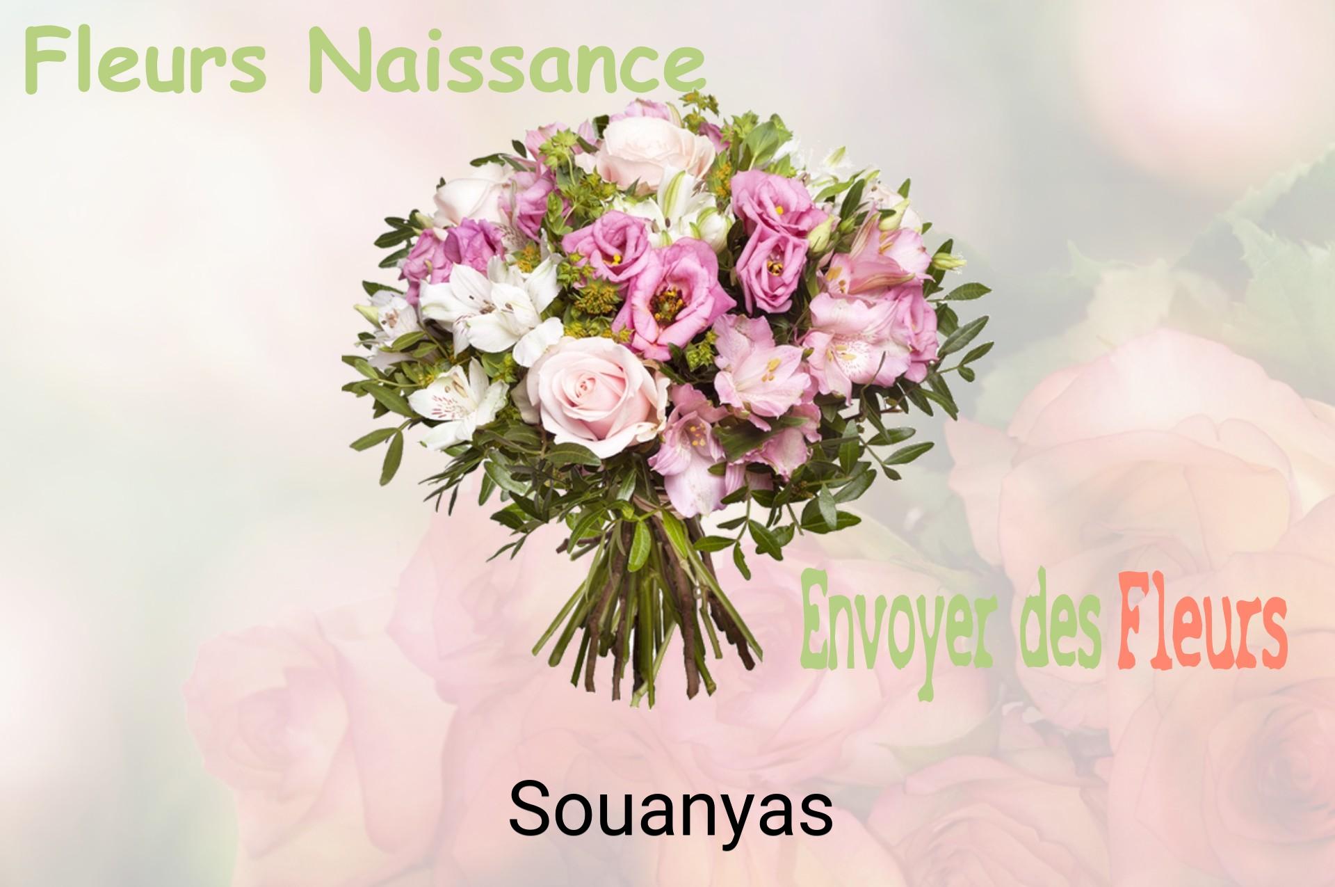 Bouquet de fleurs de naissance livré à Souanyas