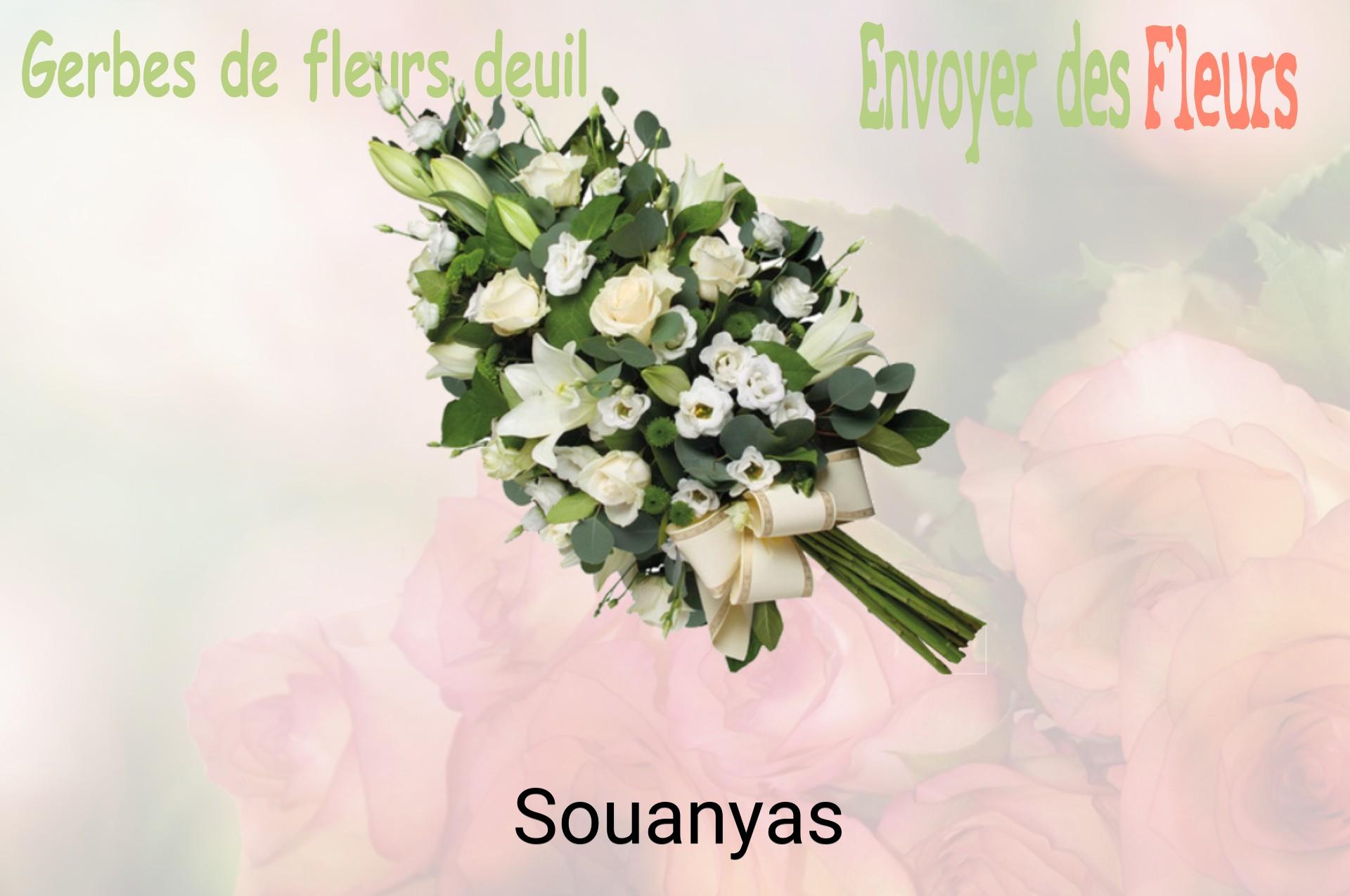 Gerbe de fleurs de deuil livrée à Souanyas